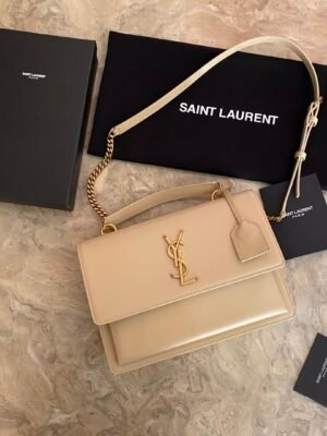 MEDIUM SUNSET SATCHEL IN SMOOTH LEATHER