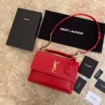 MEDIUM SUNSET SATCHEL IN SMOOTH LEATHER