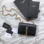Yves Saint Laurent ‘Medium Monogram Sunset’ Croc Embossed Leather