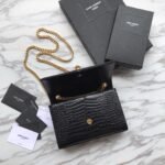 Yves Saint Laurent ‘Medium Monogram Sunset’ Croc Embossed Leather