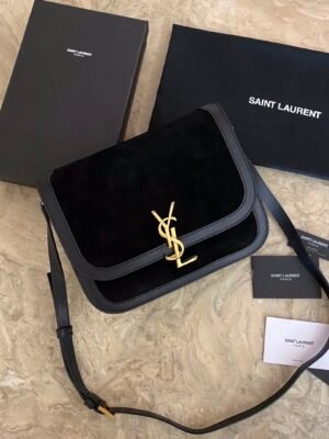 SOLFERINO MEDIUM SOFT SATCHEL IN SUEDE AND SMOOTH LEATHER