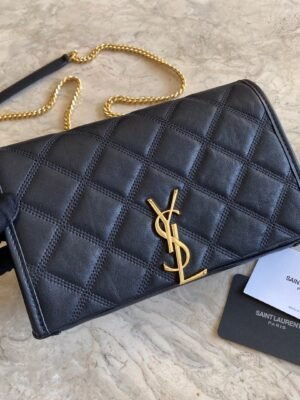 BECKY DOUBLE-ZIP POUCH IN QUILTED MATTE LEATHER