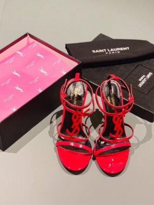 CASSANDRA FLAT SANDALS IN CROCODILE-EMBOSSED LEATHER WITH GOLD-TONE MONOGRAM