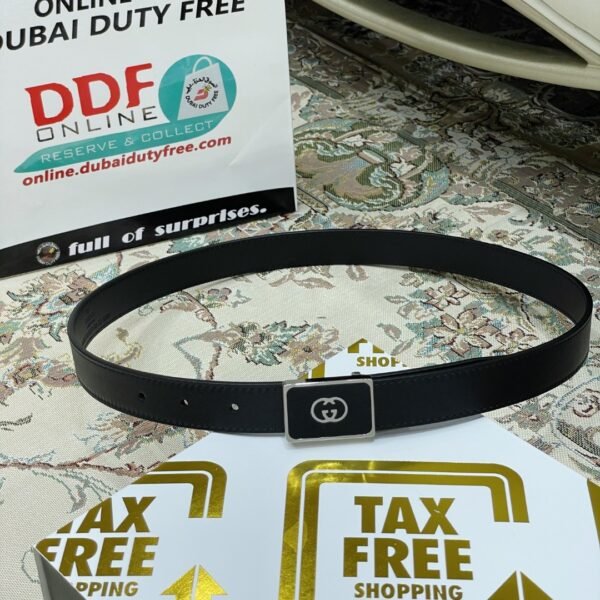 Gucci Square leather metal buckle