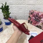 DOLCE & GABBANA Logo-plaque Leather Sandals In Red