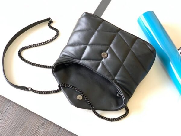 Yves Saint Laurent Loulou Puffer Small Quilted Leather Clutch In Black