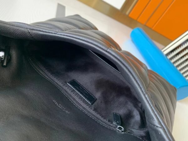 Yves Saint Laurent Loulou Puffer Small Quilted Leather Clutch In Black