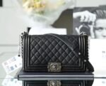 Chanel Boy Sliver Hardware Caviar Cow Leather