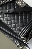 Chanel Boy Sliver Hardware Caviar Cow Leather