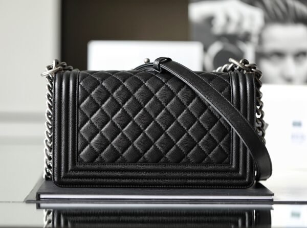 Chanel Boy Sliver Hardware Caviar Cow Leather
