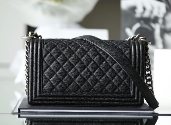 Chanel Boy Sliver Hardware Caviar Cow Leather