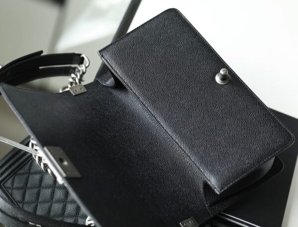 Chanel Boy Sliver Hardware Caviar Cow Leather