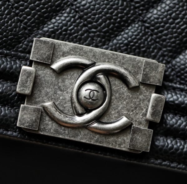 Chanel Boy Sliver Hardware Caviar Cow Leather