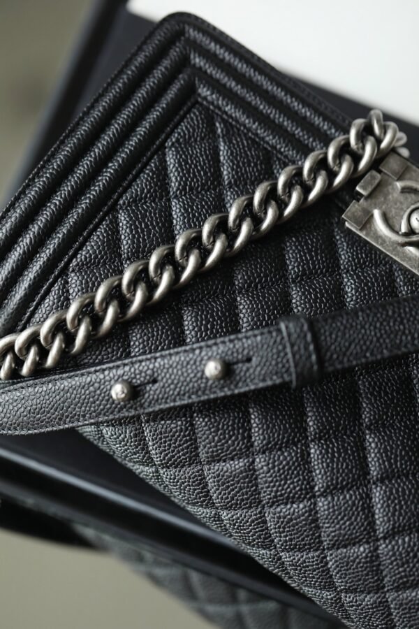 Chanel Boy Sliver Hardware Caviar Cow Leather