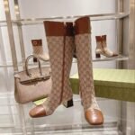 GUCCI Beige GG Supreme Boots