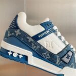 LV trainer blue denim with white leather