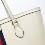 Ophidia medium leather tote in white