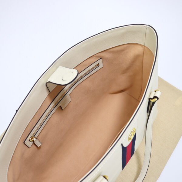 Ophidia medium leather tote in white