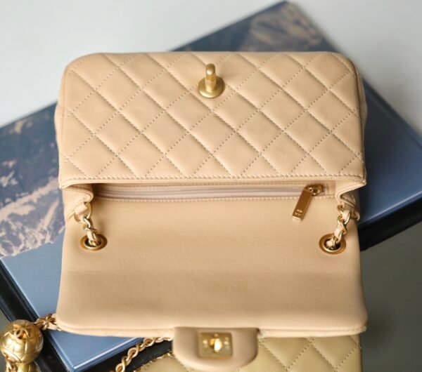 Chanel classic flap mini with golden ball