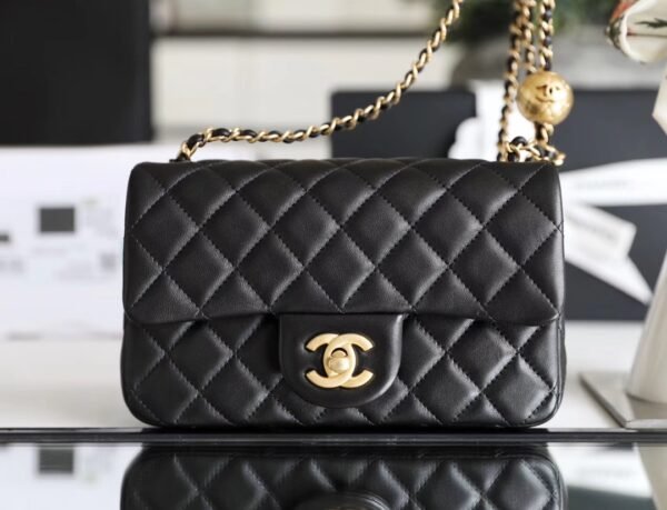 Chanel classic flap mini with golden ball