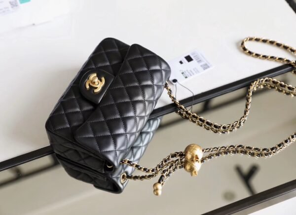 Chanel classic flap mini with golden ball