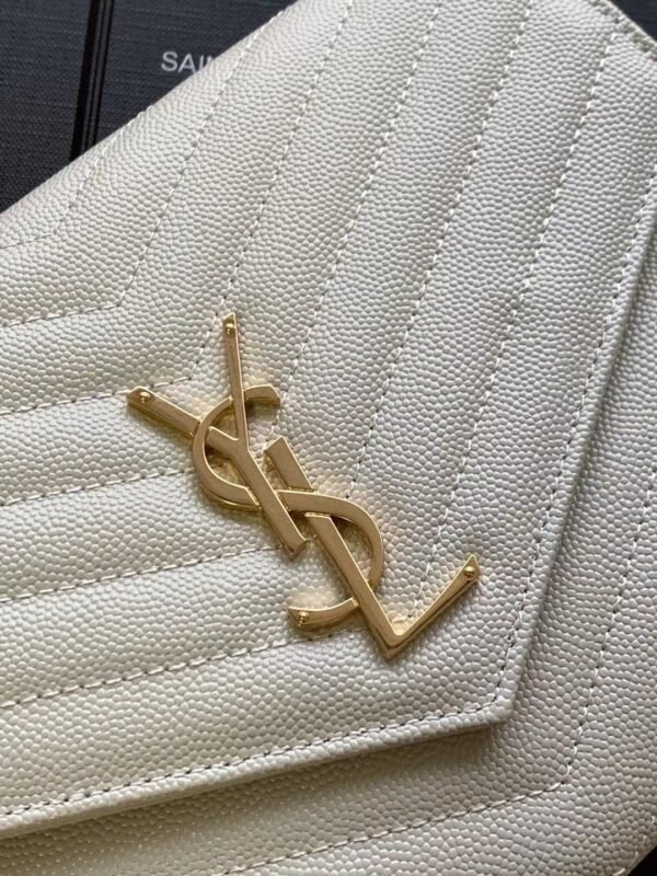 CASSANDRE SAINT LAURENT MATELASSÉ FLAP POUCH IN QUILTED GRAIN DE POUDRE EMBOSSED LEATHER