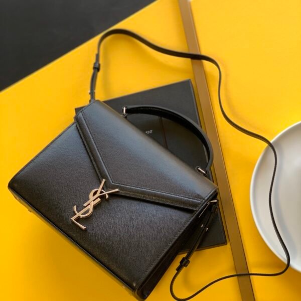 CASSANDRA MEDIUM TOP HANDLE BAG IN GRAIN DE POUDRE EMBOSSED LEATHER