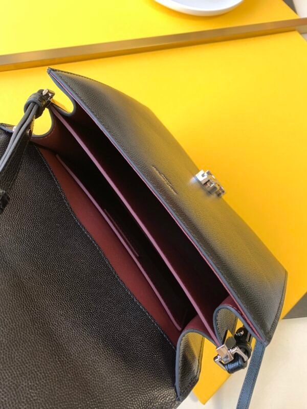 CASSANDRA MEDIUM TOP HANDLE BAG IN GRAIN DE POUDRE EMBOSSED LEATHER