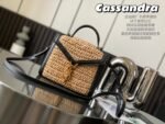 CASSANDRA MEDIUM CHAIN BAG IN CROCODILE-EMBOSSED SHINY LEATHER