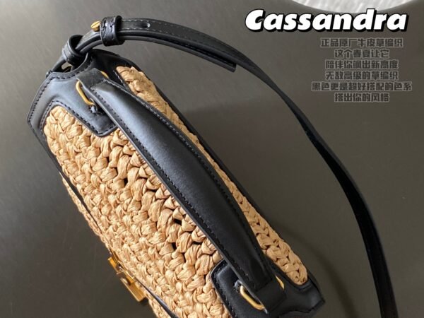 CASSANDRA MEDIUM CHAIN BAG IN CROCODILE-EMBOSSED SHINY LEATHER