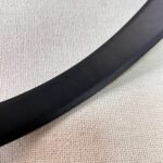 Black Quilted Leather CC Logo Belt