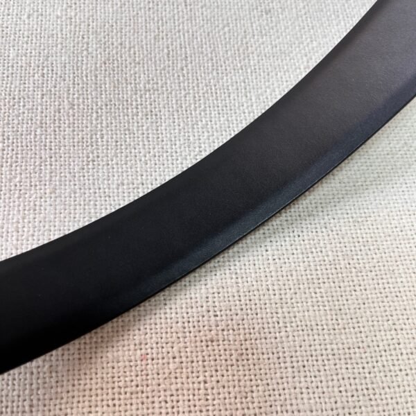 Black Quilted Leather CC Logo Belt