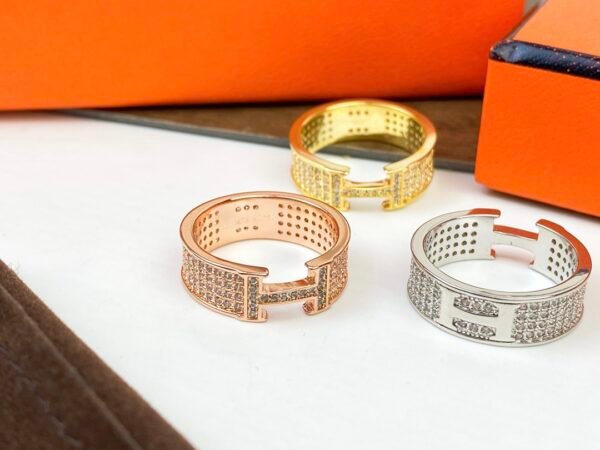 Hermes H Diamond Ring