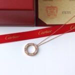 Cartier Love Rose Gold Diamonds Necklace