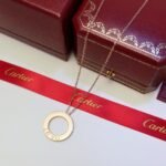 Cartier Love Rose Gold Diamonds Necklace