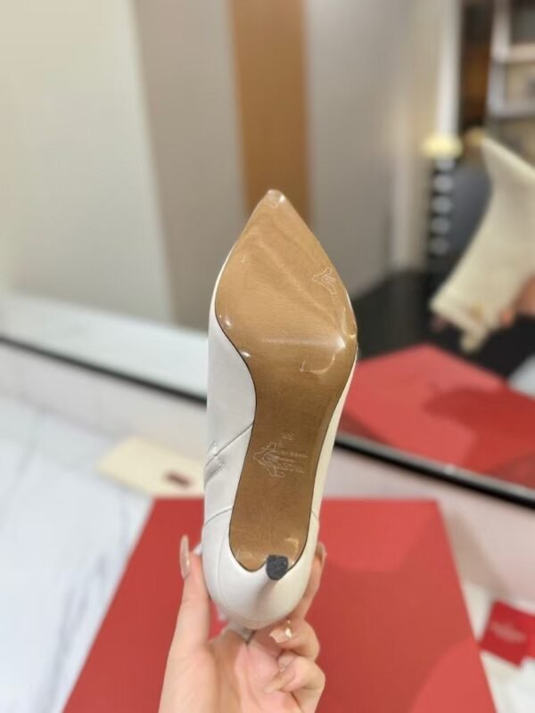 Valentino Side Zipper Ankle Boots White High Heel Fashion Boot