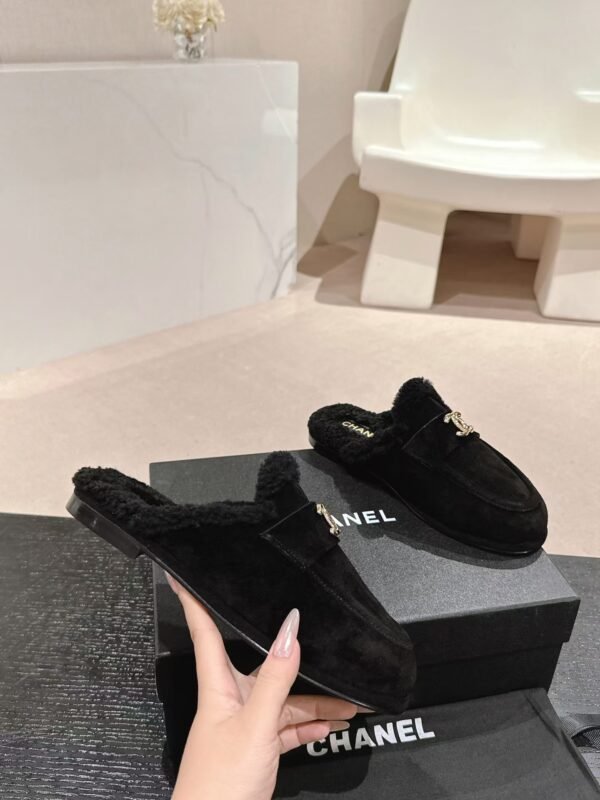 Chanel Black Fabric Quilted Embellished Slip On Loafers
