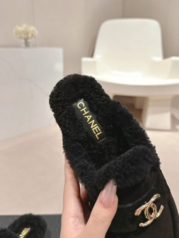Chanel Black Fabric Quilted Embellished Slip On Loafers