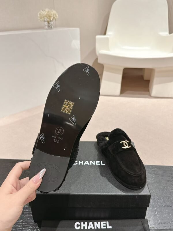 Chanel Black Fabric Quilted Embellished Slip On Loafers