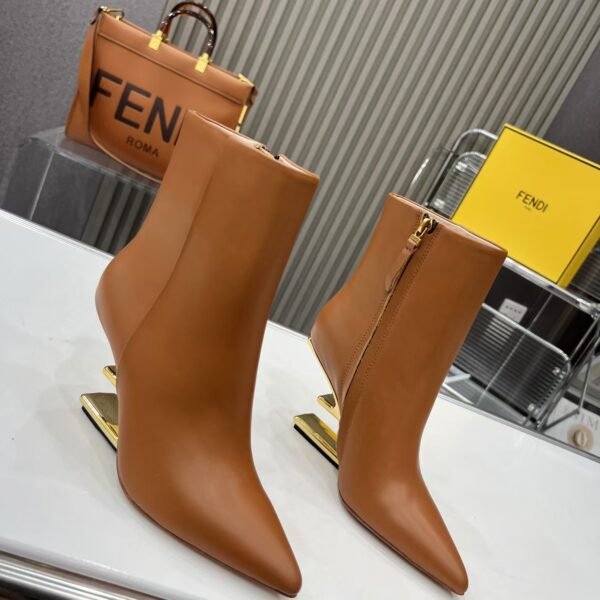 Fendi First Bootie Nappa Caramello