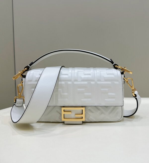 Fendi Baguette White Leather Bag