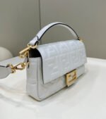Fendi Baguette White Leather Bag