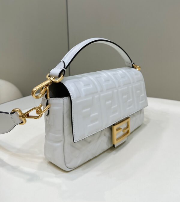 Fendi Baguette White Leather Bag