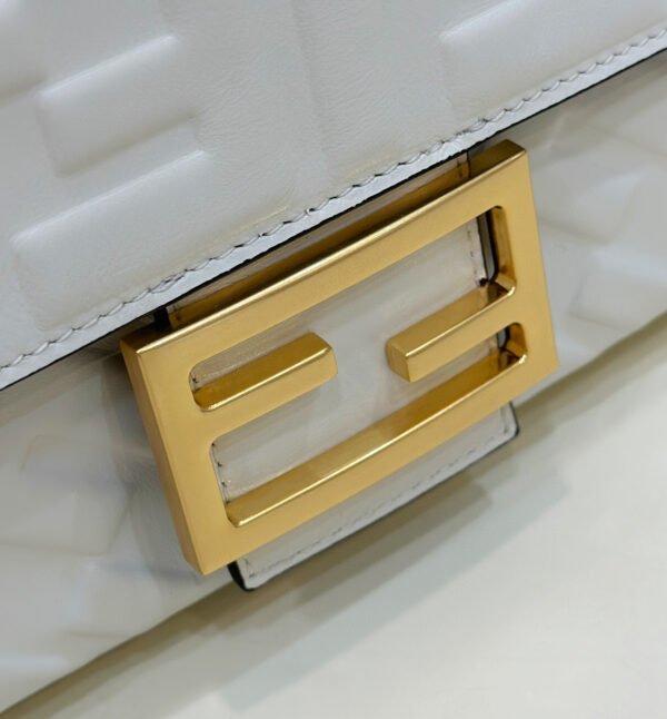 Fendi Baguette White Leather Bag