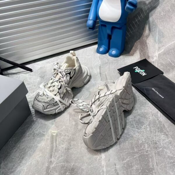 Women’s 3XL Sneaker in White/Black Mesh and Polyurethane