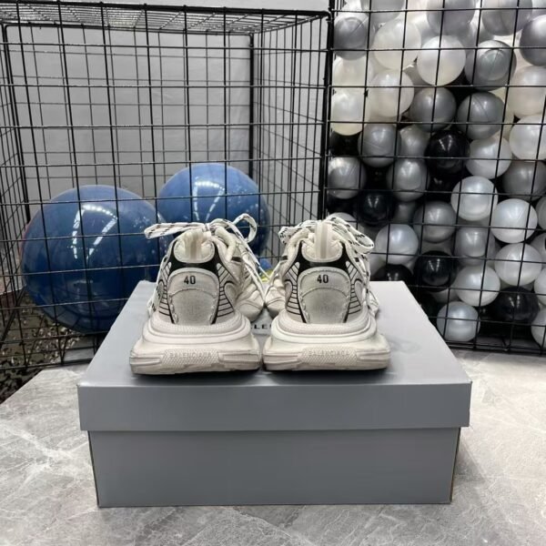 Women’s 3XL Sneaker in White/Black Mesh and Polyurethane