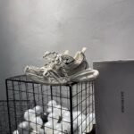 Women’s 3XL Sneaker in White/Black Mesh and Polyurethane