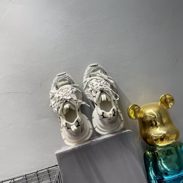 Women’s 3XL Sneaker in White/Black Mesh and Polyurethane