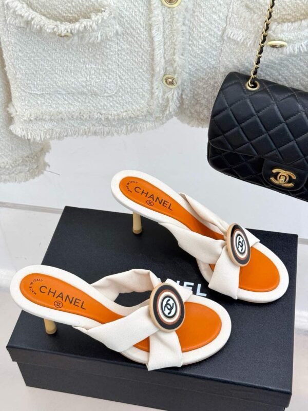 Chanel Cross Strap Mules with Oversized Double C Buckle