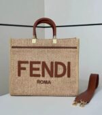 FENDI Sunshine Raffia Tote